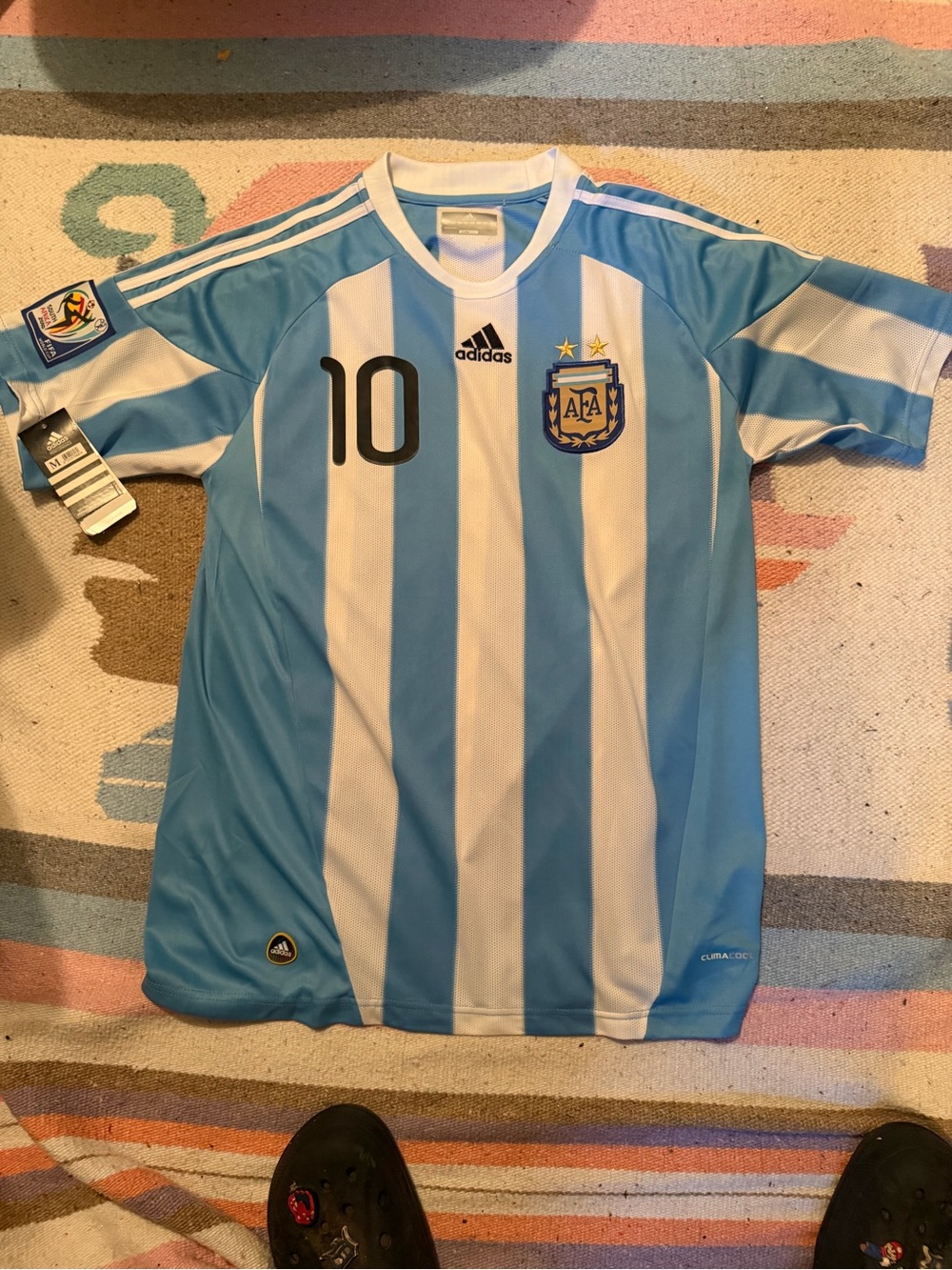 2010 Adidas Argentina Soccer Jersey Lionel Messi Sz M South Africa World Cup NWT